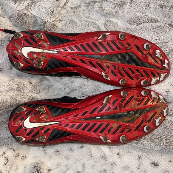 Nike Vapor Red & Black Baseball Cleats Sz 12 - Picture 11 of 15